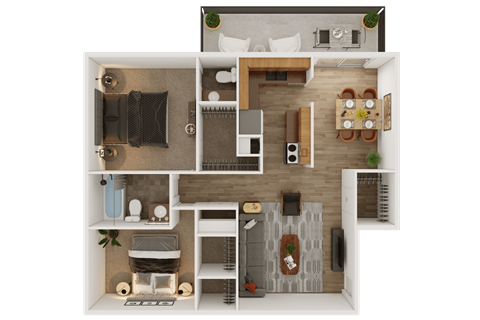 B1 1005sqft 2 bedroom apartment at Carisma, Dallas, TX